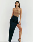 Front-slit Maxi Skirt Denim