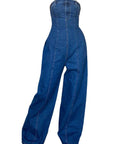 Jeans Overall with Front Zipper